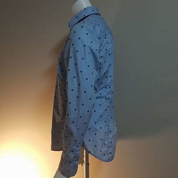 Nautica Blue Boat Wheel Print Button Down Shirt (M) - Picture 4 of 6